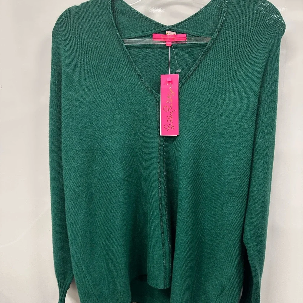 NWT Lilly Pulitzer Green V-Neck Sweater - Picture 5 of 9